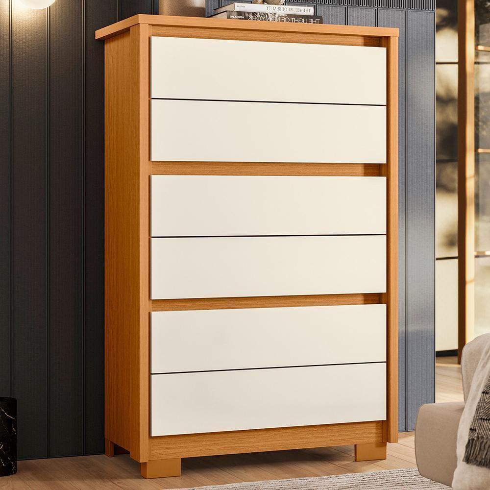 Cômoda Unno 6 Gavetas Cinamomo-off White - Móveis Albatroz Cinamomo-off White - 2