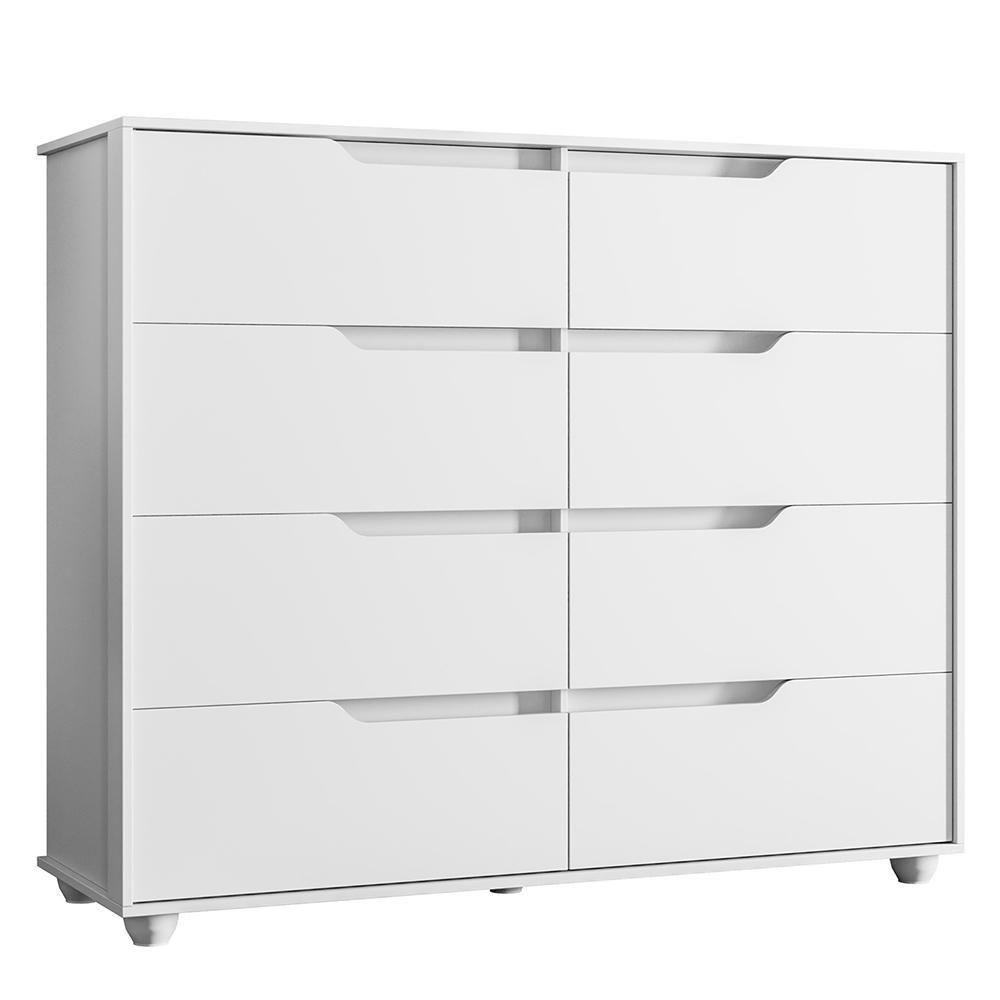 Cômoda Doble 8 Gavetas Branco Fosco - Móveis Albatroz Branco Fosco - 1
