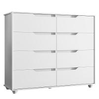 Cômoda Doble 8 Gavetas Branco Fosco - Móveis Albatroz Branco Fosco - 1