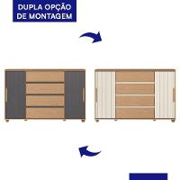 Cômoda Evidenza 2 Portas E 4 Gavetas Flex Freijó-titanium - Móveis Albatroz Freijó-titanium - 2