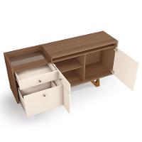 Buffet Aparador Sollare Com 2 Portas E 2 Gavetas Castanho-off White - Hb Móveis Castanho-off White - 5