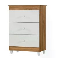 Cômoda Ternura 3 Gavetas - Nature-branco - Peternella Móveis Nature-branco - 1