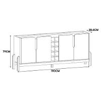 Buffet Aparador Lizz 190cm 4 Portas Com Adega Cedro - Casa D Cedro - 4