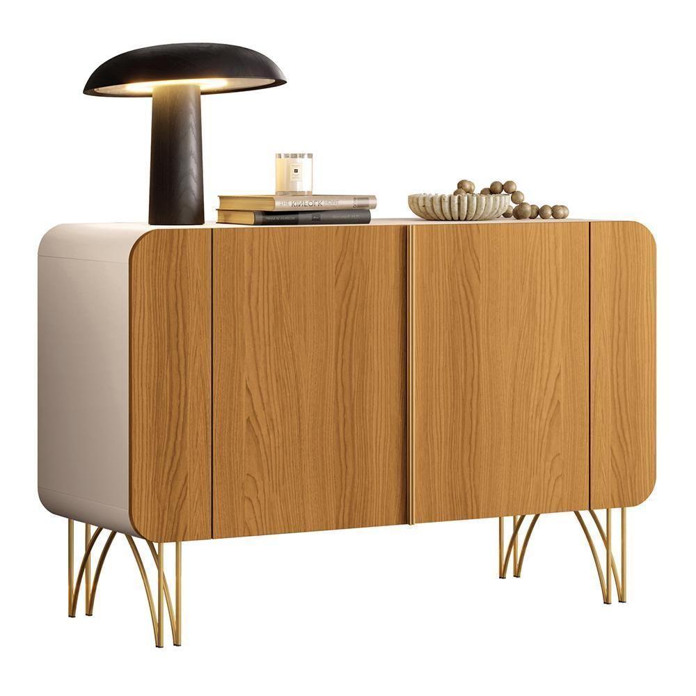 Balcão Buffet Bevenuto 2 Portas Off White-cinamomo - Hb Móveis Off White-cinamomo - 1