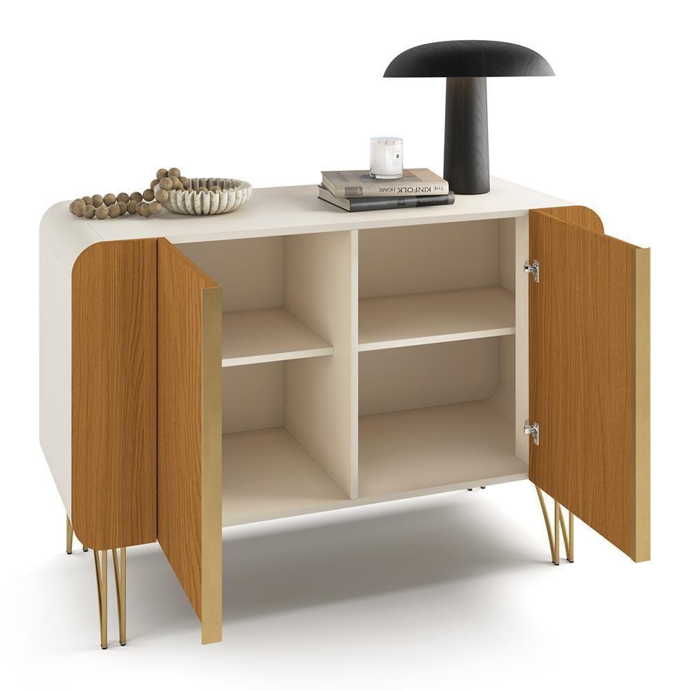 Balcão Buffet Bevenuto 2 Portas Off White-cinamomo - Hb Móveis Off White-cinamomo - 3