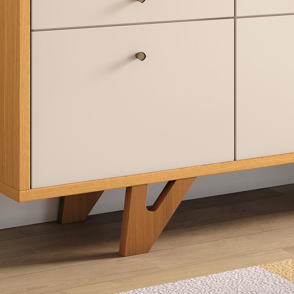 Buffet Aparador Sollare Com 2 Portas E 2 Gavetas Cinamomo-off White - Hb Móveis Cinamomo-off White - 4