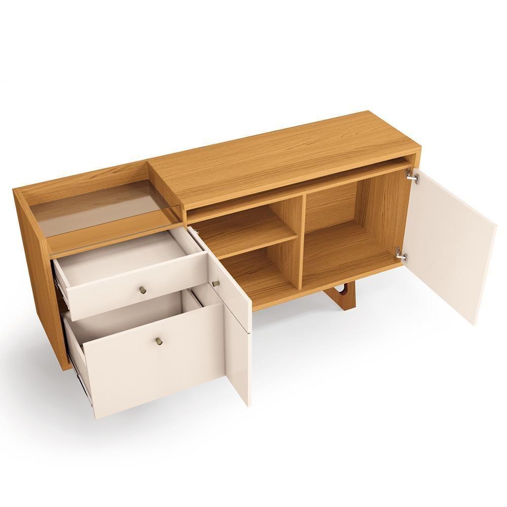 Buffet Aparador Sollare Com 2 Portas E 2 Gavetas Cinamomo-off White - Hb Móveis Cinamomo-off White - 5