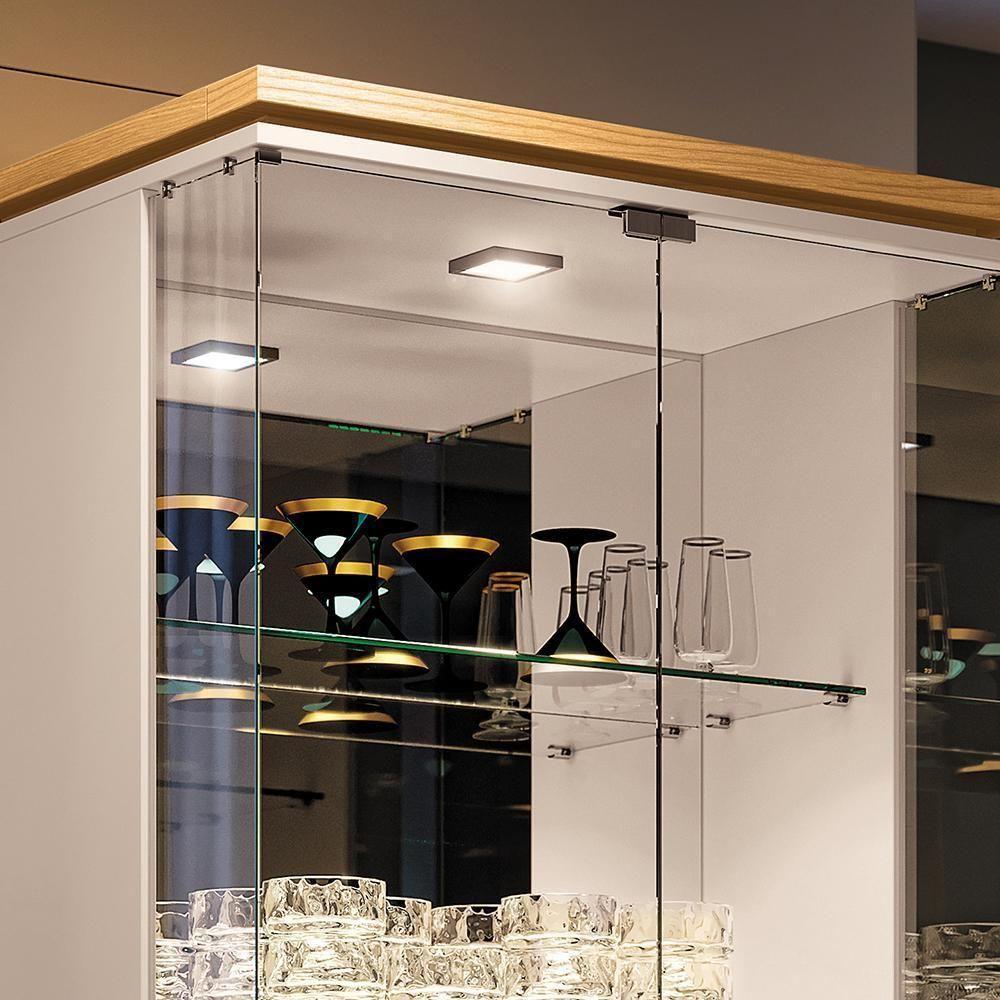 Cristaleira Aura 2 Portas De Vidro E 1 Gaveta Cinamomo-off White - Hb Móveis Cinamomo-off White - 3