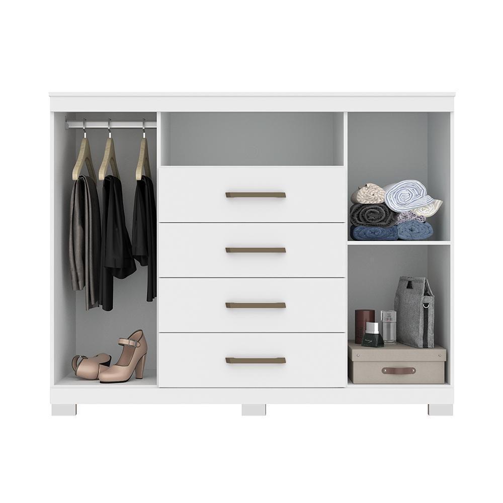 Cômoda Havana Master 2 Portas E 4 Gavetas Branco Com Pés - Santos Andirá Branco - 4