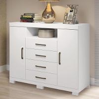 Cômoda Havana Master 2 Portas E 4 Gavetas Branco Com Pés - Santos Andirá Branco - 2