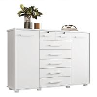 Cômoda Fontana 2 Portas E 7 Gavetas Branco Fosco - Móveis Albatroz Branco Fosco - 1