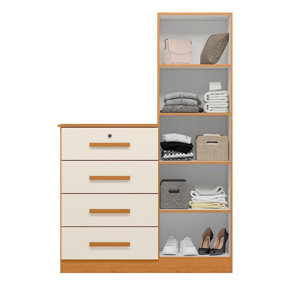 Cômoda Belize Plus Com 1 Porta E 4 Gavetas Cinamomo-off White - Móveis Albatroz Cinamomo-off White - 3