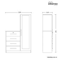 Cômoda Belize Plus Com 1 Porta E 4 Gavetas Cinamomo-off White - Móveis Albatroz Cinamomo-off White - 4
