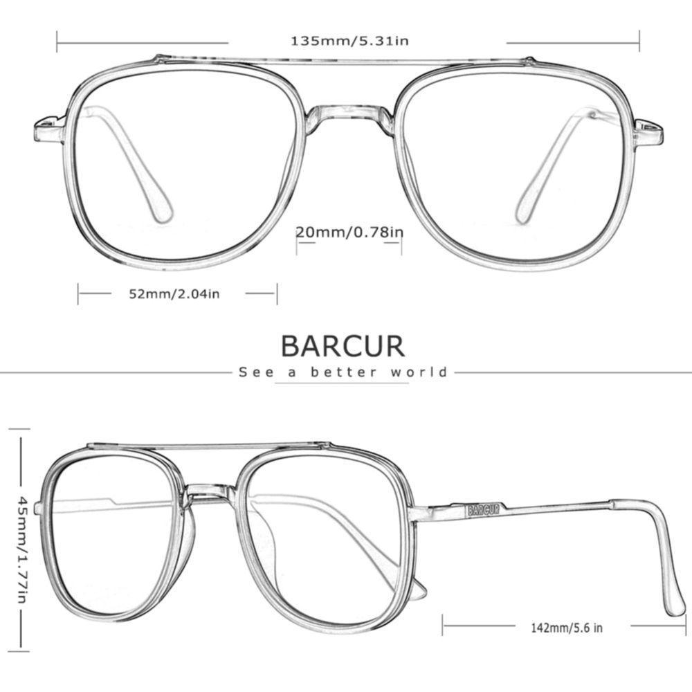 Óculos De Sol Quadrados Polarizados Retro Unissex Proteção Uv400 Azul - 2