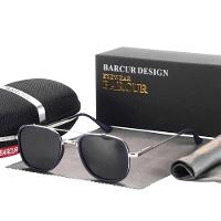 Óculos De Sol Quadrados Polarizados Retro Unissex Proteção Uv400 Azul - 1