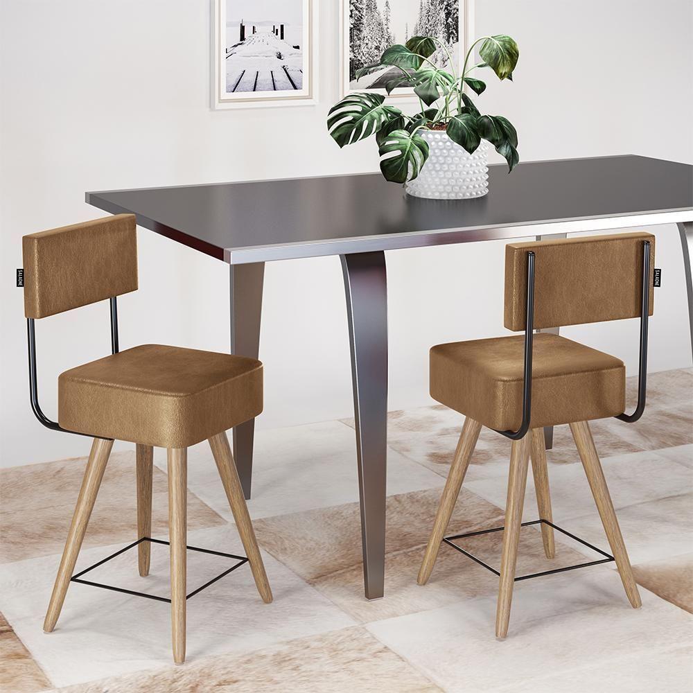 Kit 2 Cadeiras Barcelona 73cm Couríssimo Amarula - Salaone Amarula - 3