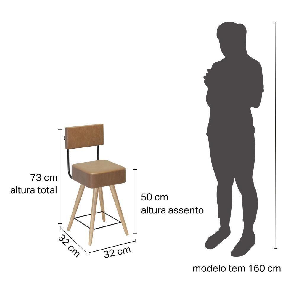 Kit 2 Cadeiras Barcelona 73cm Couríssimo Amarula - Salaone Amarula - 7