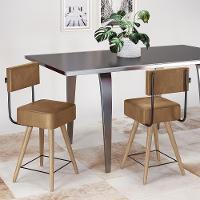 Kit 2 Cadeiras Barcelona 73cm Couríssimo Amarula - Salaone Amarula - 3