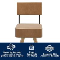 Kit 2 Cadeiras Barcelona 73cm Couríssimo Amarula - Salaone Amarula - 5