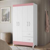 Guarda Roupa Mobi 4 Portas E 2 Gavetas Flex Branco-rosa - Móveis Albatroz Branco-rosa - 2