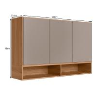 Armário Aéreo Acácia Touch 120cm 3 Portas Ipê-fendy Com Nichos - Nicioli Ipê-fendy - 3