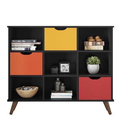 Nicho Organizador Retrô 1478 Com 3 Gavetas Preto-colorido - Qmovi Preto-colorido