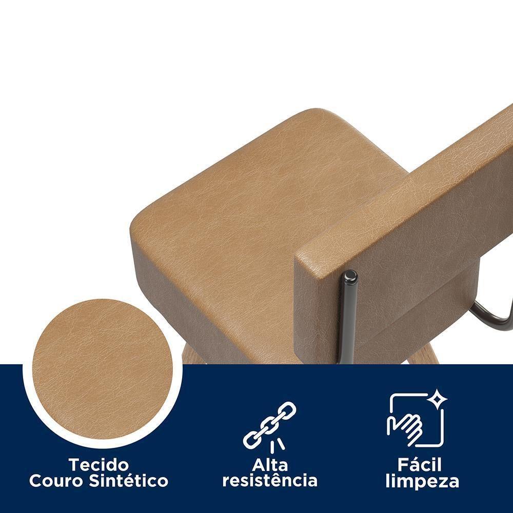 Kit 2 Banquetas Barcelona 96cm Couríssimo Amarula - Salaone Amarula - 3