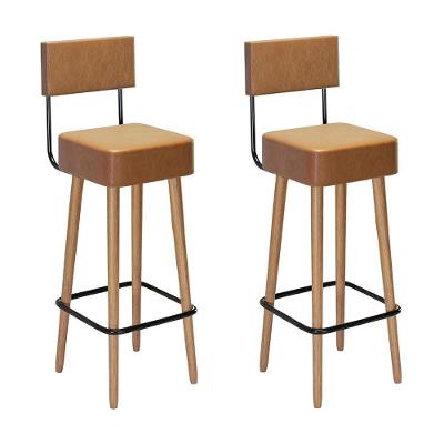 Kit 2 Banquetas Barcelona 96cm Couríssimo Amarula - Salaone Amarula