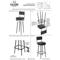 Kit 2 Banquetas Barcelona 96cm Couríssimo Amarula - Salaone Amarula - 7