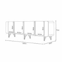 Sala De Jantar Com Cristaleira évora E Balcão Buffet Saluti Off White - Hb Móveis Off White - 6