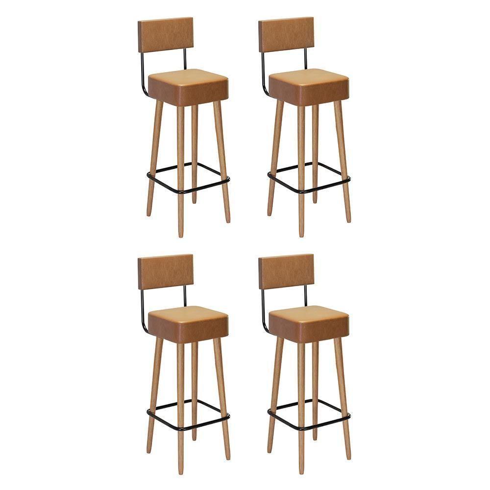 Kit 4 Banquetas Barcelona 96cm Couríssimo Amarula - Salaone Amarula - 1