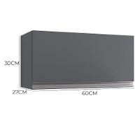 Armário Aéreo Geladeira Andréia 60cm 1 Porta Cinza - Ajl Móveis Cinza - 3