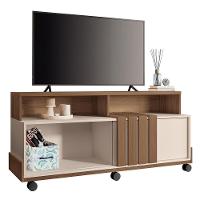 Rack Bancada Graci 1.3 Castanho-off White Para Tv Até 50? - Hb Móveis Castanho-off White - 1