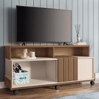 Rack Bancada Graci 1.3 Castanho-off White Para Tv Até 50? - Hb Móveis Castanho-off White