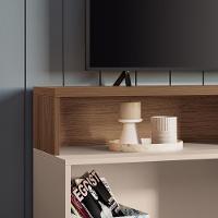 Rack Bancada Graci 1.3 Castanho-off White Para Tv Até 50? - Hb Móveis Castanho-off White - 5