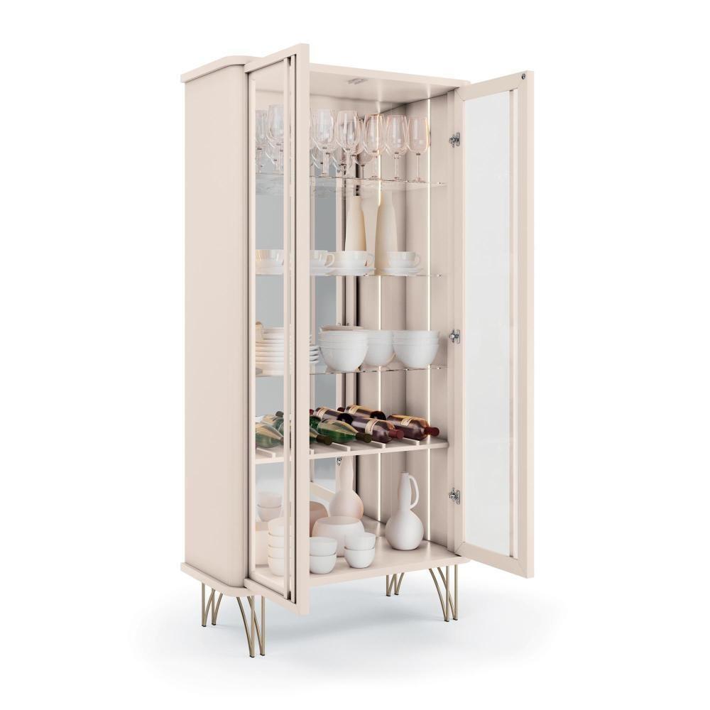 Cristaleira évora Off White 2 Portas De Vidro - Hb Móveis Off White - 6