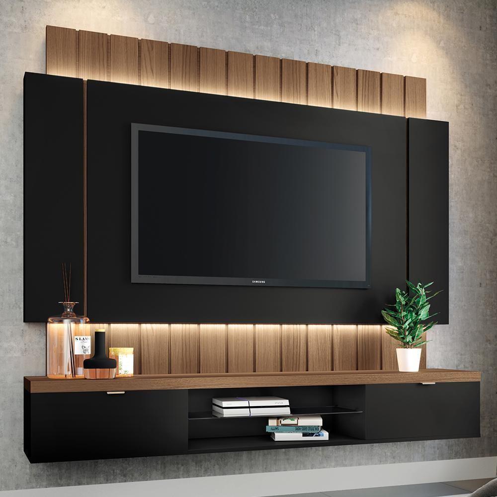 Home Suspenso Illusion 1.8 Preto-castanho Para Tv Até 55? - Hb Móveis Preto-castanho - 2
