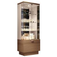 Cristaleira Aura 2 Portas De Vidro E 1 Gaveta Castanho-off White - Hb Móveis Castanho-off White - 1