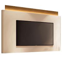 Painel Para Tv 85 Pol Orgânico Com Led 208cm Aslan B01 Off White Cinamomo - Lyam Decor - 1
