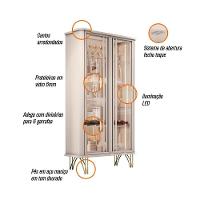 Sala De Estar Estante Home Montane, Cristaleira évora E Buffet Saluti Off White - Hb Móveis Off White