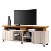 Rack Bancada Briz 1.8 Off White-cinamomo Para Tv Até 70? - Hb Móveis Off White-cinamomo - 1