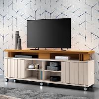 Rack Bancada Briz 1.8 Off White-cinamomo Para Tv Até 70? - Hb Móveis Off White-cinamomo - 2