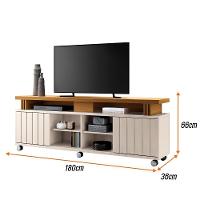 Rack Bancada Briz 1.8 Off White-cinamomo Para Tv Até 70? - Hb Móveis Off White-cinamomo - 4