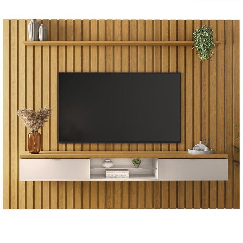 Painel Ripado You Illusion 2.7 Cinamomo-off White Para Tv Até 75? - Hb Móveis Cinamomo-off White - 1