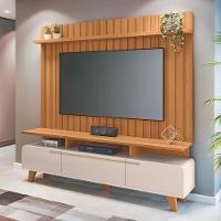 Rack Bancada Essenza Com Painel Link 2.0 Off White-cinamomo Para Tv Até 70? - Hb Móveis Off White-cinamomo - 2