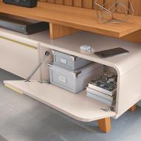 Rack Bancada Essenza Com Painel Link 2.0 Off White-cinamomo Para Tv Até 70? - Hb Móveis Off White-cinamomo