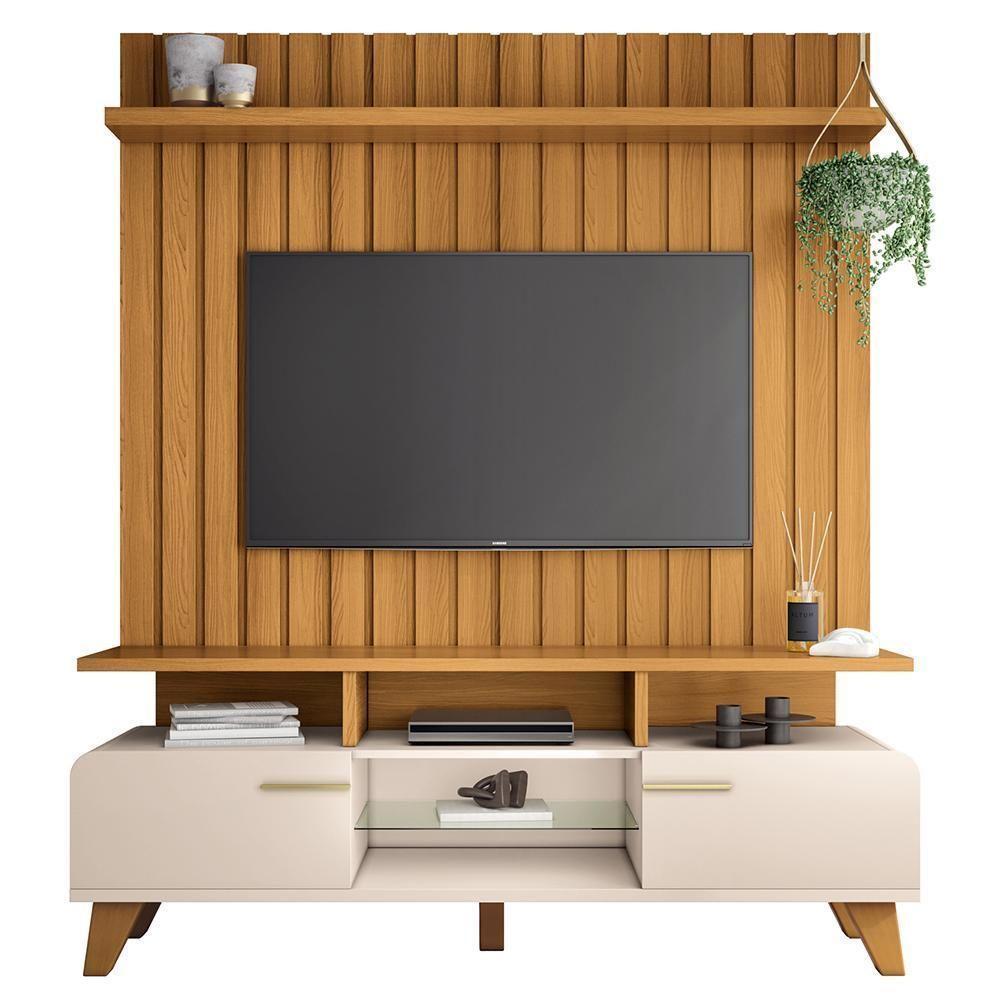 Rack Bancada Essenza Com Painel Link 1.6 Cinamomo-off White Para Tv Até 60? - Hb Móveis Cinamomo-off White - 1