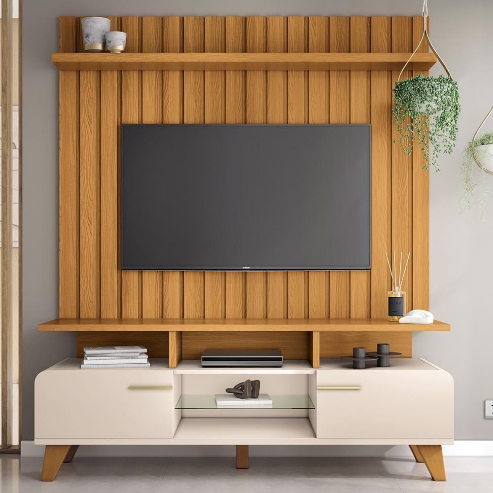 Rack Bancada Essenza Com Painel Link 1.6 Cinamomo-off White Para Tv Até 60? - Hb Móveis Cinamomo-off White - 2