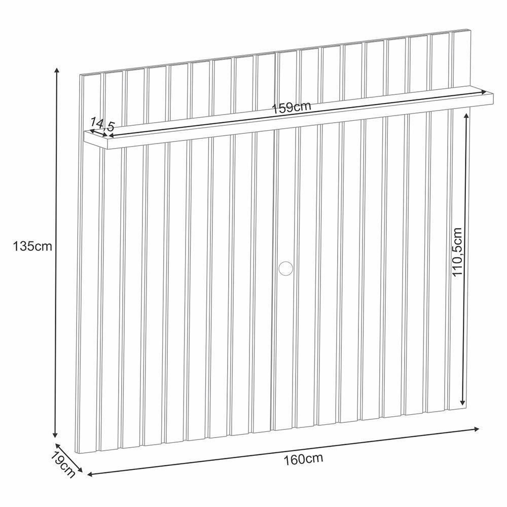 Rack Bancada Essenza Com Painel Link 1.6 Cinamomo-off White Para Tv Até 60? - Hb Móveis Cinamomo-off White - 5