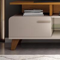 Rack Bancada Essenza Com Painel Link 1.6 Cinamomo-off White Para Tv Até 60? - Hb Móveis Cinamomo-off White